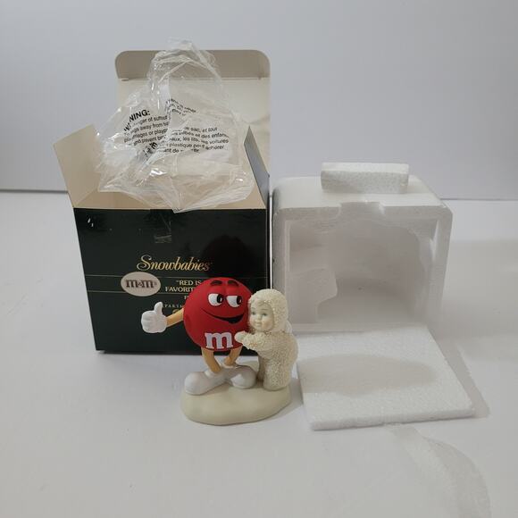 Snowbaby Figurine with Red M&M - "Red Is My Favorite Color" - Picture 1 of 12